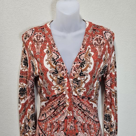 ETRO $1320 Elba Long Sleeve Midi Dress EUR 42 US 10 Luxury Italian Designer Boho - Picture 3 of 16